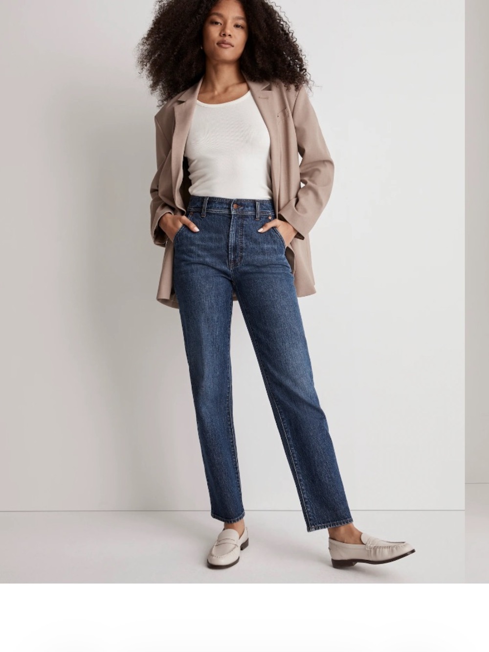 Madewell Straight-Leg Jeans in Dark Blue Denim